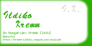 ildiko kremm business card
