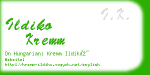 ildiko kremm business card